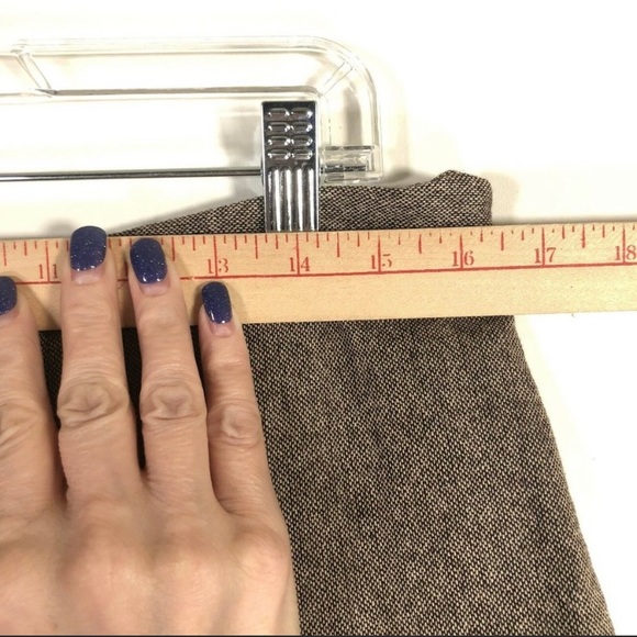 Loft A Line Skirt Ladies 10 Brown Wool Blend Decorative Stitching No Pockets - Picture 3 of 8